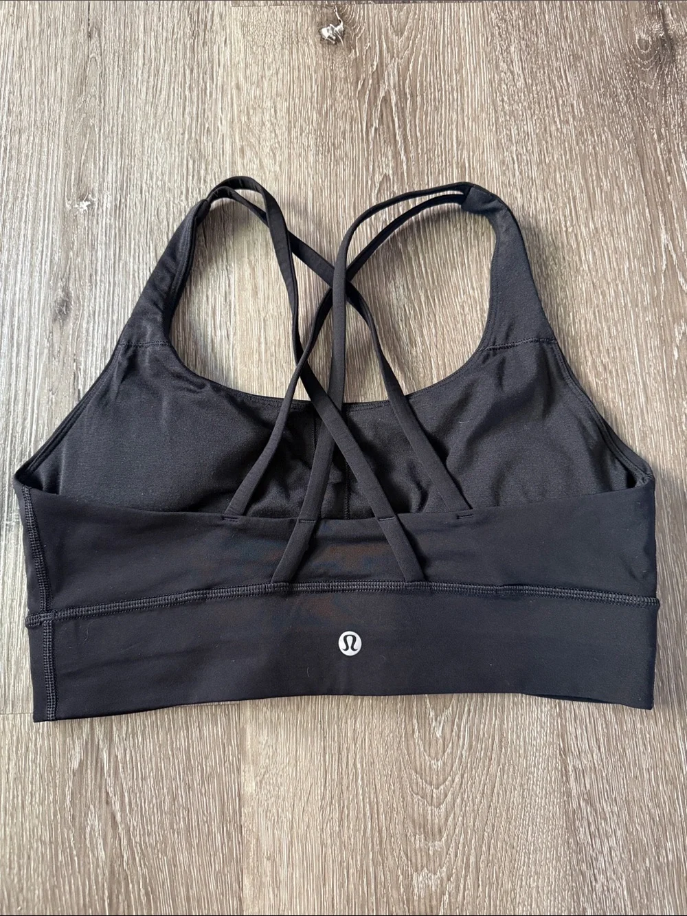 Lululemon Energy Bra Luxtreme Medium Support Strappy Sports Bra Black, size 10